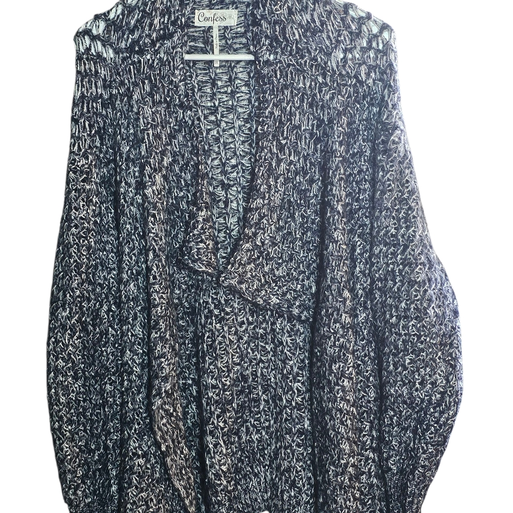 Cozy Black and White Cardigan by Confess